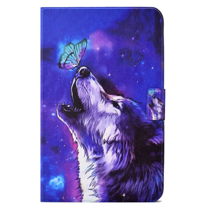 For Samsung Galaxy Tab A 10.1 T580 Electric Pressed TPU Smart Leather Tablet Case(Butterfly Wolf) by bashfashion