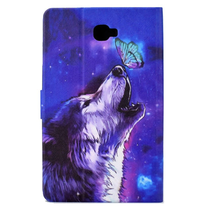 For Samsung Galaxy Tab A 10.1 T580 Electric Pressed TPU Smart Leather Tablet Case(Butterfly Wolf) by bashfashion