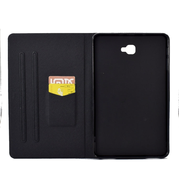 For Samsung Galaxy Tab A 10.1 T580 Electric Pressed TPU Smart Leather Tablet Case(Butterfly Wolf) by bashfashion