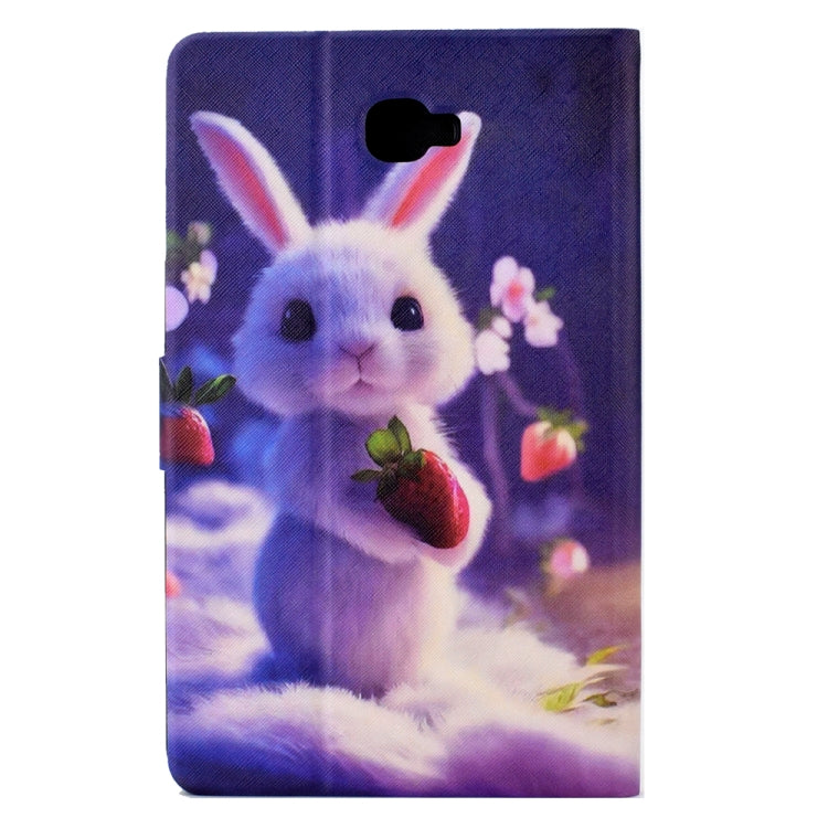 For Samsung Galaxy Tab A 10.1 T580 Electric Pressed TPU Smart Leather Tablet Case(Strawberry Bunny) by bashfashion