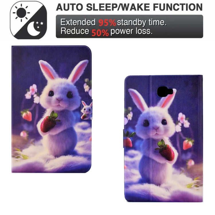 For Samsung Galaxy Tab A 10.1 T580 Electric Pressed TPU Smart Leather Tablet Case(Strawberry Bunny) by bashfashion