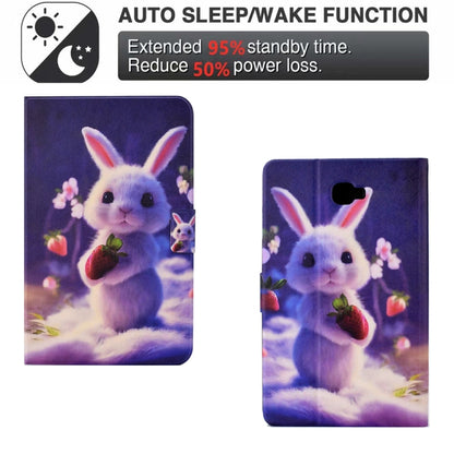 For Samsung Galaxy Tab A 10.1 T580 Electric Pressed TPU Smart Leather Tablet Case(Strawberry Bunny) by bashfashion