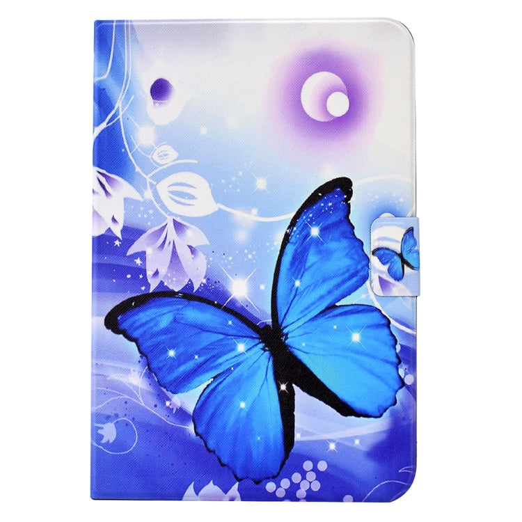 For Lenovo M10 Plus Electric Pressed TPU Smart Leather Tablet Case(Blue Butterfly) by bashfashion