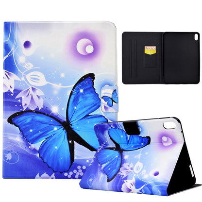 For iPad 2025 / 2022 Electric Pressed TPU Smart Leather Tablet Case(Blue Butterfly) by bashfashion
