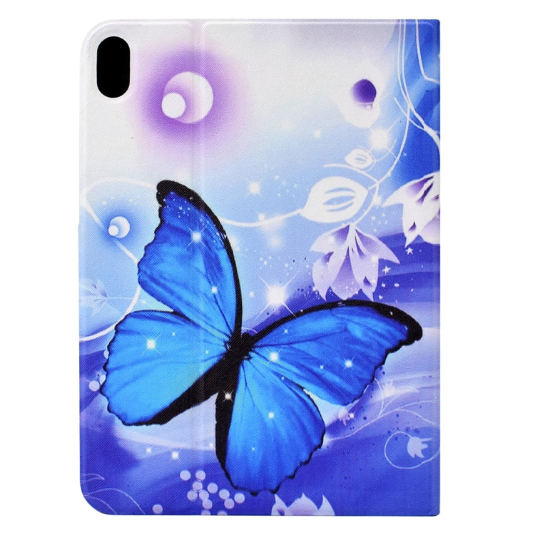 For iPad 2025 / 2022 Electric Pressed TPU Smart Leather Tablet Case(Blue Butterfly) by bashfashion