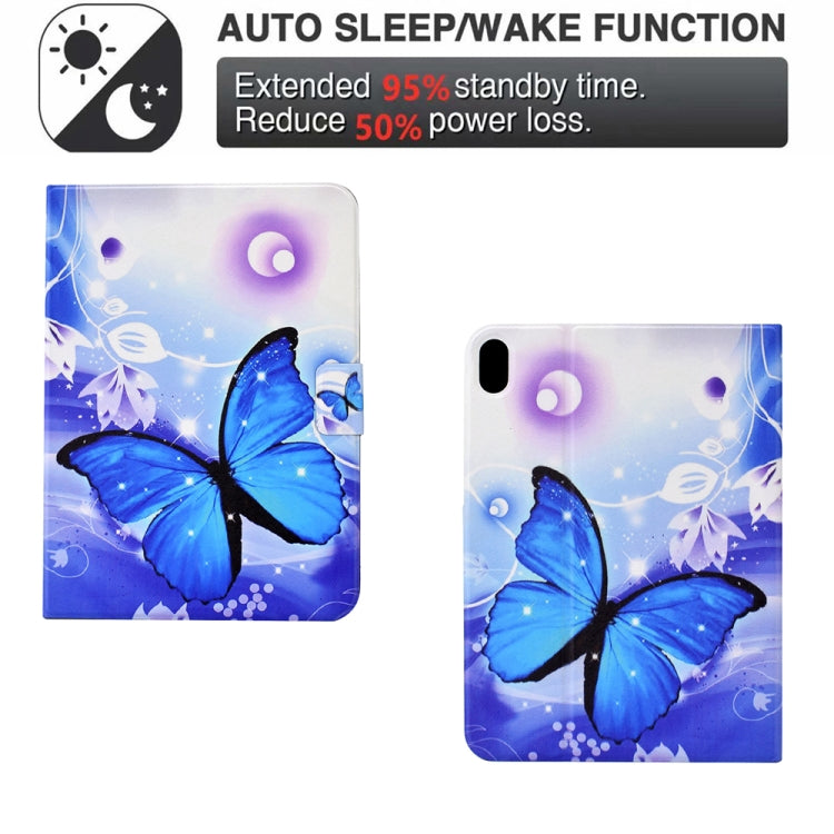 For iPad 2025 / 2022 Electric Pressed TPU Smart Leather Tablet Case(Blue Butterfly) by bashfashion