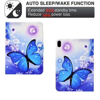 For iPad 2025 / 2022 Electric Pressed TPU Smart Leather Tablet Case(Blue Butterfly) by bashfashion