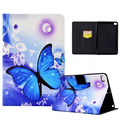 For iPad 5 / 6 / 8 / 9 Electric Pressed TPU Smart Leather Tablet Case(Blue Butterfly) by bashfashion