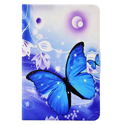 For iPad 5 / 6 / 8 / 9 Electric Pressed TPU Smart Leather Tablet Case(Blue Butterfly) by bashfashion