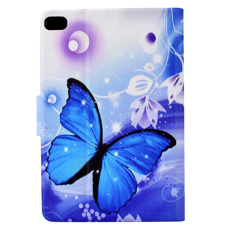 For iPad 5 / 6 / 8 / 9 Electric Pressed TPU Smart Leather Tablet Case(Blue Butterfly) by bashfashion