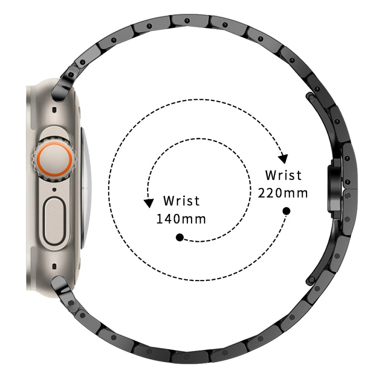 Steel Watch Band For Apple Watch Series 8&7 41mm / SE 2&6&SE&5&4 40mm / 3&2&1 38mm(Black Gold) by bashfashion