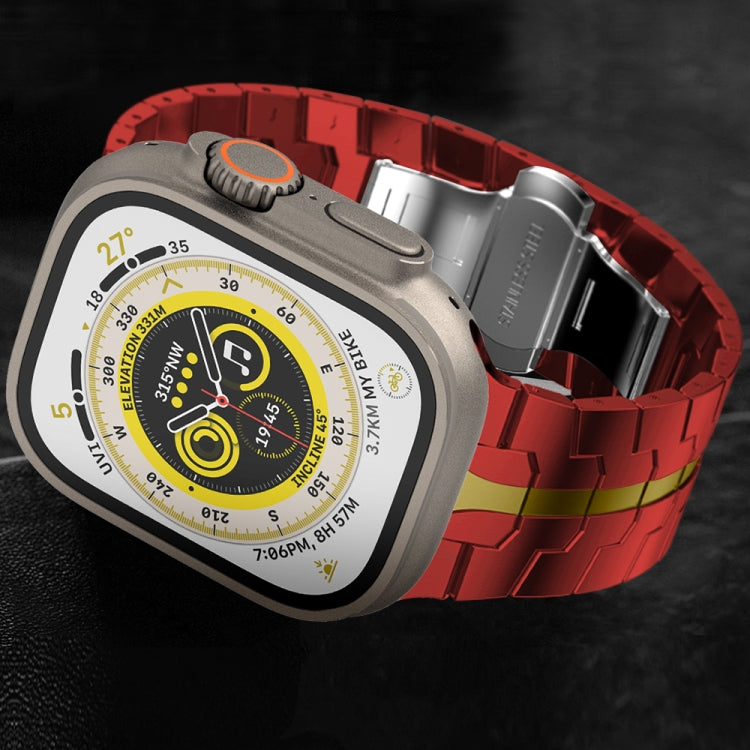 Steel Watch Band For Apple Watch Series 8&7 41mm / SE 2&6&SE&5&4 40mm / 3&2&1 38mm(Red Gold) by bashfashion