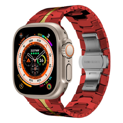 Steel Watch Band For Apple Watch Ultra 49mm / Series 8&7 45mm / SE 2&6&SE&5&4 44mm / 3&2&1 42mm(Red Gold) by bashfashion