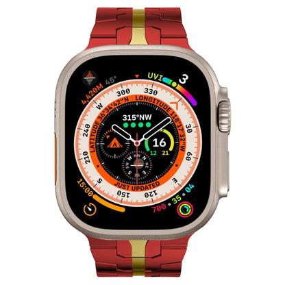 Steel Watch Band For Apple Watch Ultra 49mm / Series 8&7 45mm / SE 2&6&SE&5&4 44mm / 3&2&1 42mm(Red Gold) by bashfashion