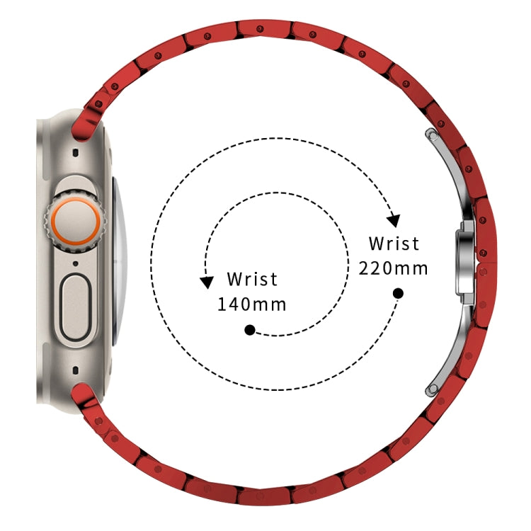 Steel Watch Band For Apple Watch Ultra 49mm / Series 8&7 45mm / SE 2&6&SE&5&4 44mm / 3&2&1 42mm(Red Gold) by bashfashion