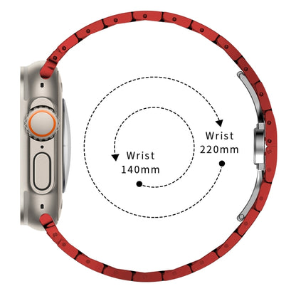 Steel Watch Band For Apple Watch Ultra 49mm / Series 8&7 45mm / SE 2&6&SE&5&4 44mm / 3&2&1 42mm(Red Gold) by bashfashion