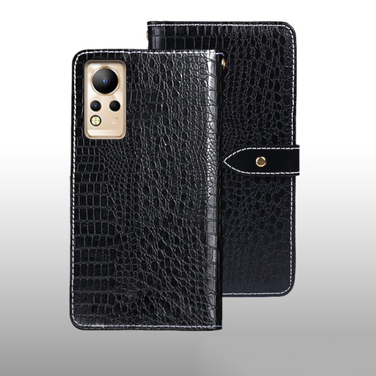 For Infinix Note 12 idewei Crocodile Texture Leather Phone Case(Black) by idewei