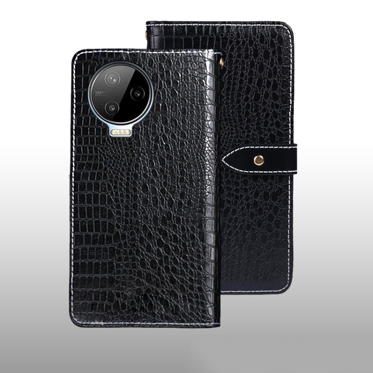 For Infinix Note 12 Pro 4G idewei Crocodile Texture Leather Phone Case(Black) by idewei
