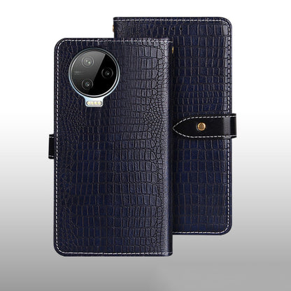 For Infinix Note 12 Pro 4G idewei Crocodile Texture Leather Phone Case(Dark Blue) by idewei
