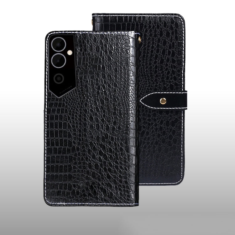 For Tecno Pova Neo 2 idewei Crocodile Texture Leather Phone Case(Black) by idewei