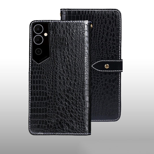 For Tecno Pova Neo 2 idewei Crocodile Texture Leather Phone Case(Black) by idewei