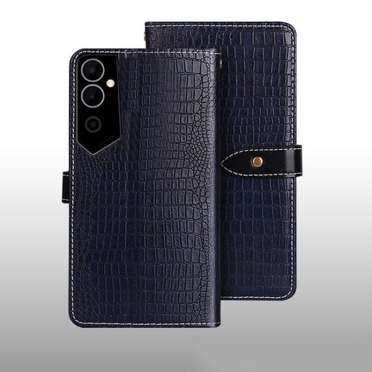 For Tecno Pova Neo 2 idewei Crocodile Texture Leather Phone Case(Dark Blue) by idewei