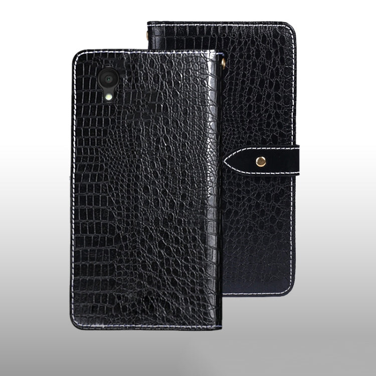 For Alcatel 1 Ultra idewei Crocodile Texture Leather Phone Case(Black) by idewei
