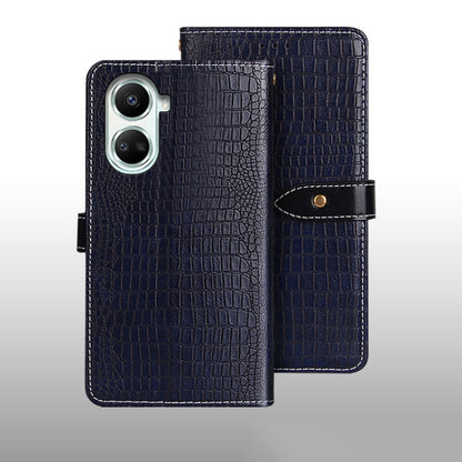 For Huawei nova 10 SE idewei Crocodile Texture Leather Phone Case(Dark Blue) by idewei