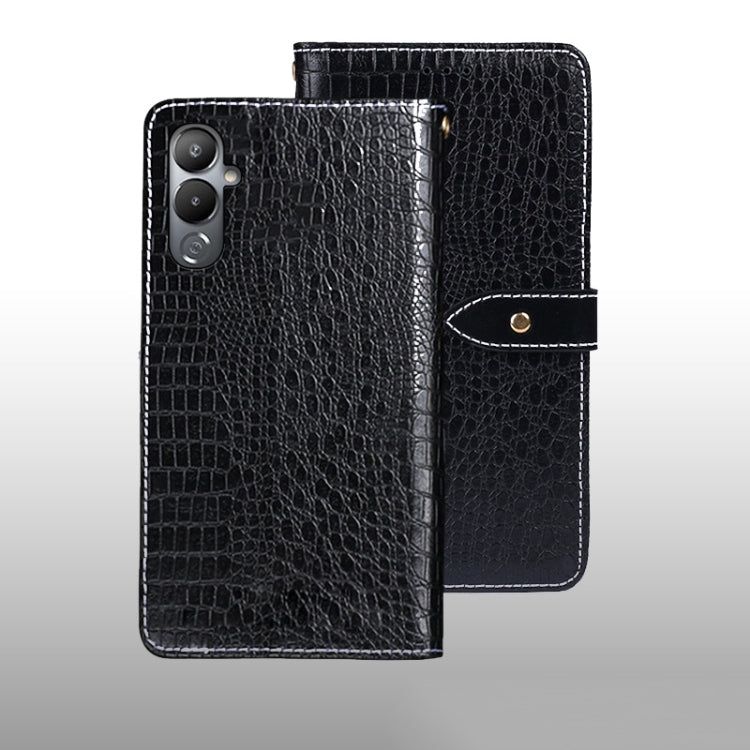 For Tecno Pova 4 idewei Crocodile Texture Leather Phone Case(Black) by idewei