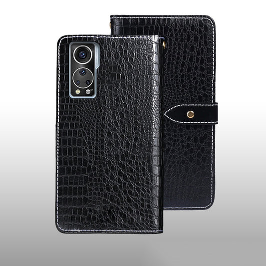 For ZTE Axon 30S idewei Crocodile Texture Leather Phone Case(Black) by idewei