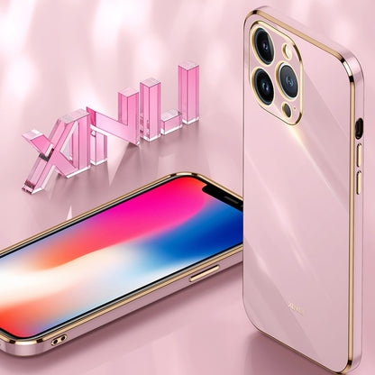 For iPhone 14 Pro XINLI Straight Edge 6D Electroplate TPU Phone Case(Black) by XINLI