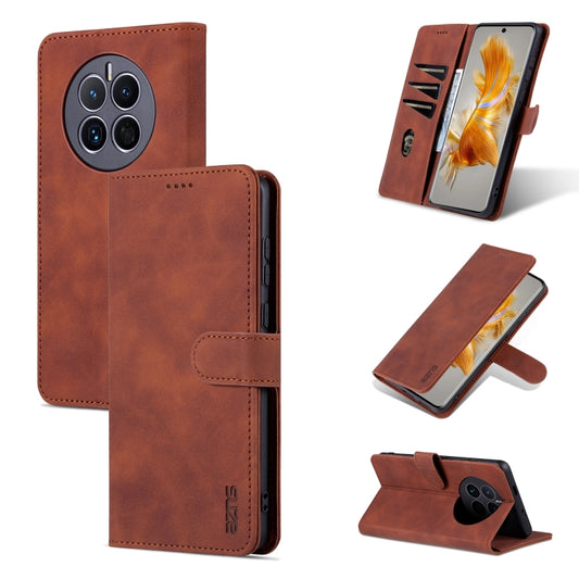 For Huawei Mate 50 / Mate 50E AZNS Skin Feel Calf Texture Flip Leather Phone Case(Brown) by AZNS