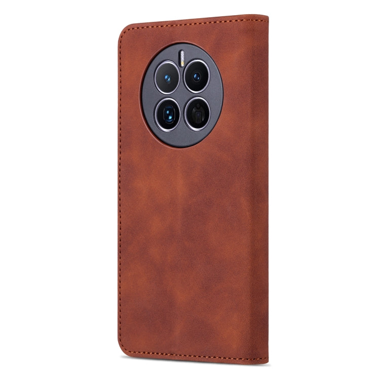 For Huawei Mate 50 / Mate 50E AZNS Skin Feel Calf Texture Flip Leather Phone Case(Brown) by AZNS