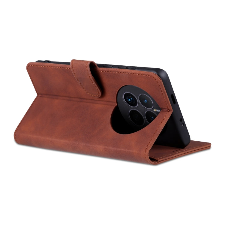 For Huawei Mate 50 / Mate 50E AZNS Skin Feel Calf Texture Flip Leather Phone Case(Brown) by AZNS