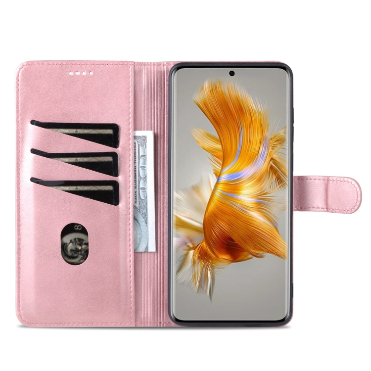For Huawei Mate 50 / Mate 50E AZNS Skin Feel Calf Texture Flip Leather Phone Case(Rose Gold) by AZNS