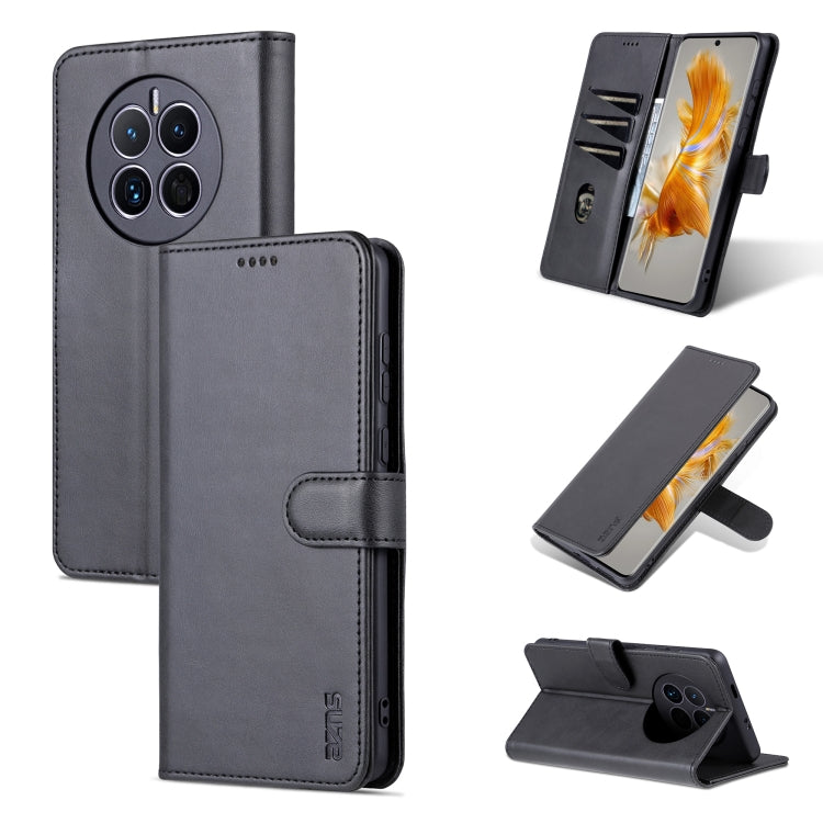 For Huawei Mate 50 / Mate 50E AZNS Skin Feel Calf Texture Flip Leather Phone Case(Black) by AZNS