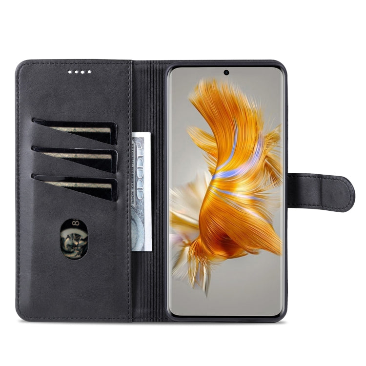 For Huawei Mate 50 / Mate 50E AZNS Skin Feel Calf Texture Flip Leather Phone Case(Black) by AZNS
