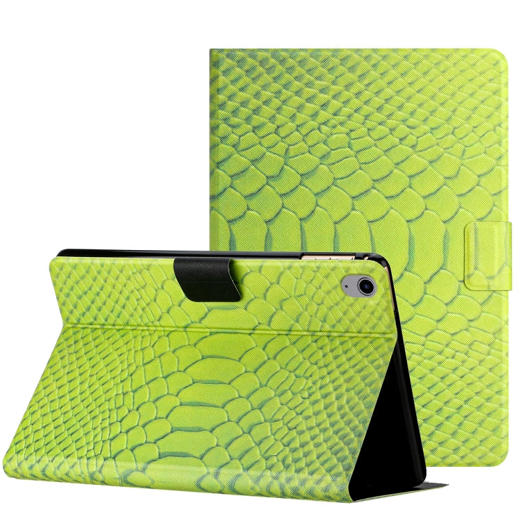 For iPad 2025 / 2022 Solid Color Crocodile Texture Leather Smart Tablet Case(Green) by bashfashion