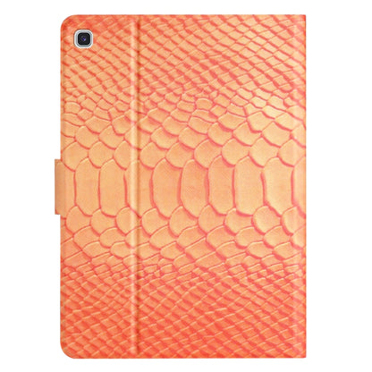 For Samsung Galaxy Tab A7 Lite Solid Color Crocodile Texture Leather Smart Tablet Case(Orange) by bashfashion