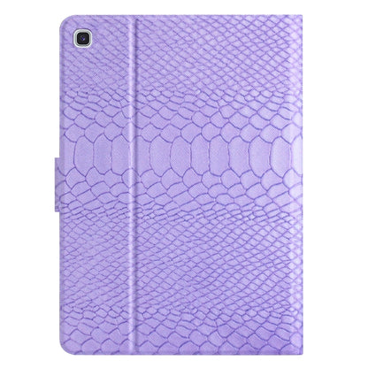 For Samsung Galaxy Tab A7 Lite Solid Color Crocodile Texture Leather Smart Tablet Case(Purple) by bashfashion
