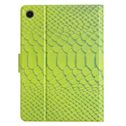For Samsung Galaxy Tab A8 Solid Color Crocodile Texture Leather Smart Tablet Case(Green) by bashfashion