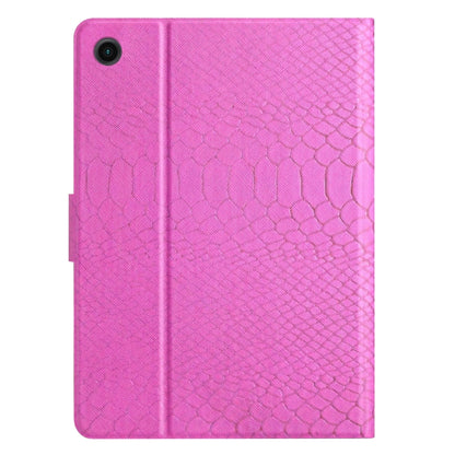 For Samsung Galaxy Tab A8 Solid Color Crocodile Texture Leather Smart Tablet Case(Rose Red) by bashfashion