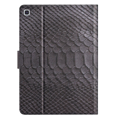 For Samsung Galaxy Tab S6 Lite Solid Color Crocodile Texture Leather Smart Tablet Case(Black) by bashfashion