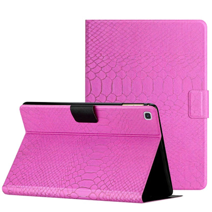For Samsung Galaxy Tab S6 Lite Solid Color Crocodile Texture Leather Smart Tablet Case(Rose Red) by bashfashion