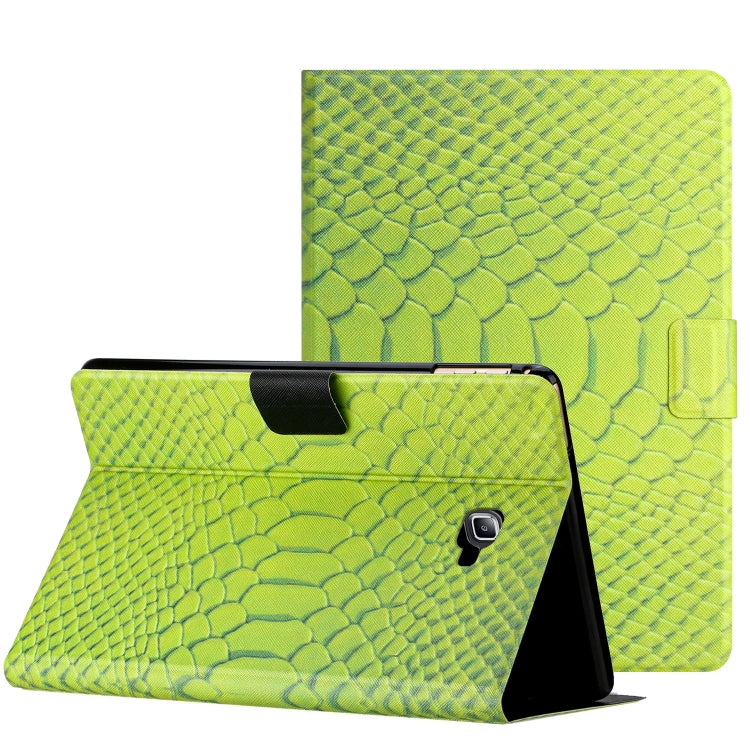 For Samsung Galaxy Tab A10.1 T850 Solid Color Crocodile Texture Leather Smart Tablet Case(Green) by bashfashion