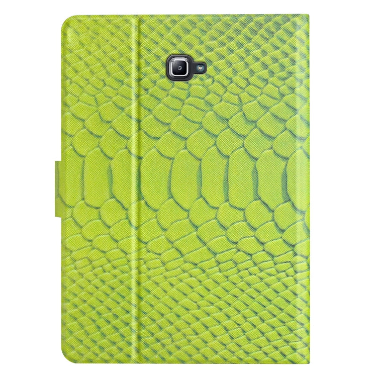 For Samsung Galaxy Tab A10.1 T850 Solid Color Crocodile Texture Leather Smart Tablet Case(Green) by bashfashion
