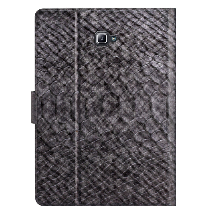 For Samsung Galaxy Tab A10.1 T850 Solid Color Crocodile Texture Leather Smart Tablet Case(Black) by bashfashion