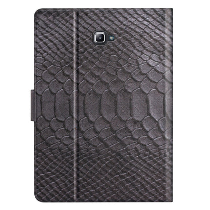 For Samsung Galaxy Tab A10.1 T850 Solid Color Crocodile Texture Leather Smart Tablet Case(Black) by bashfashion