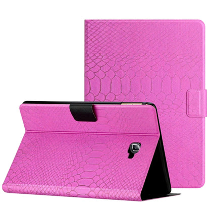 For Samsung Galaxy Tab A10.1 T850 Solid Color Crocodile Texture Leather Smart Tablet Case(Rose Red) by bashfashion