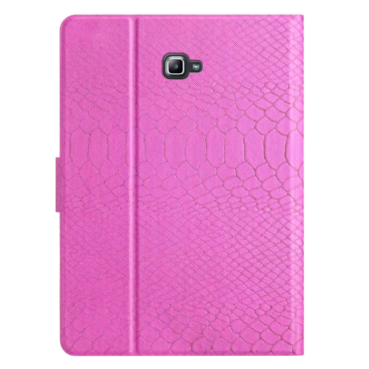For Samsung Galaxy Tab A10.1 T850 Solid Color Crocodile Texture Leather Smart Tablet Case(Rose Red) by bashfashion